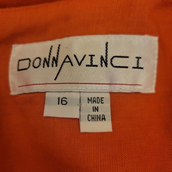 DonnaVinci Orange Flax Sleeveless Maxi Dress Size 16 - Picture 4 of 4